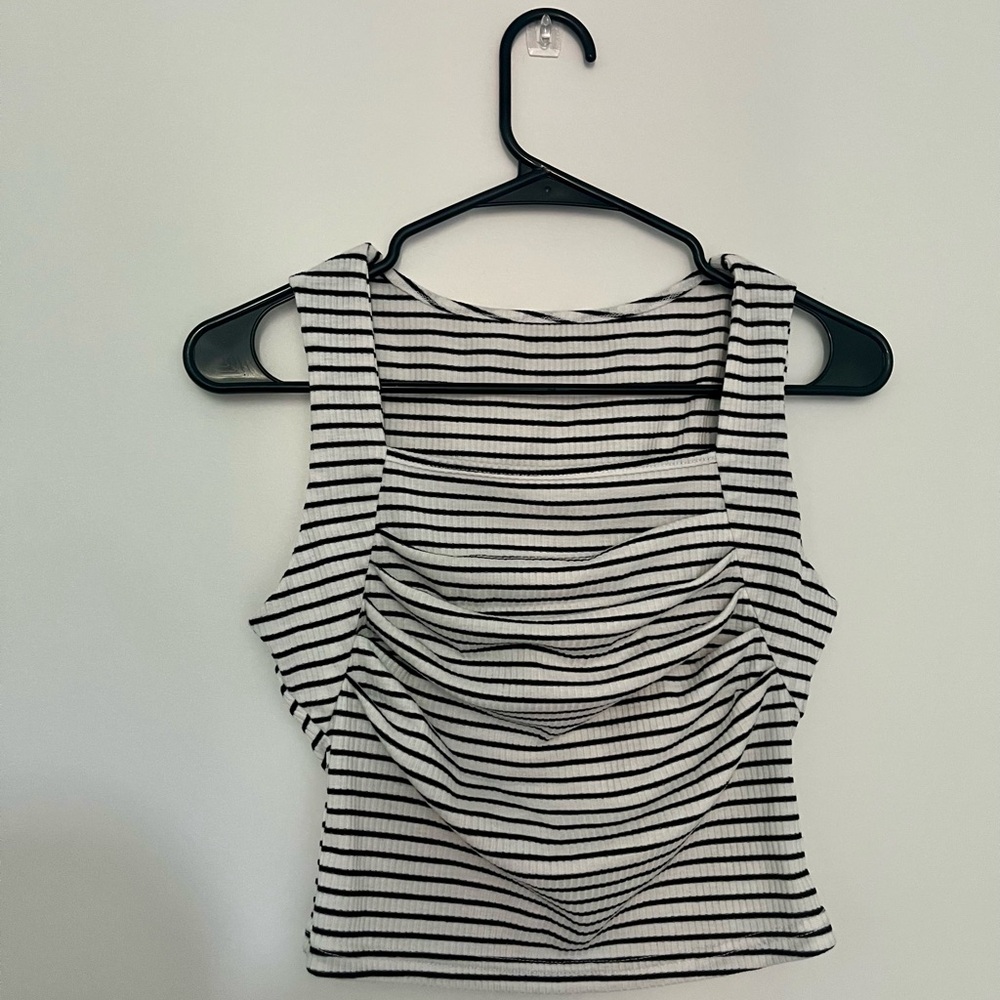 Striped Black and White Women's Top